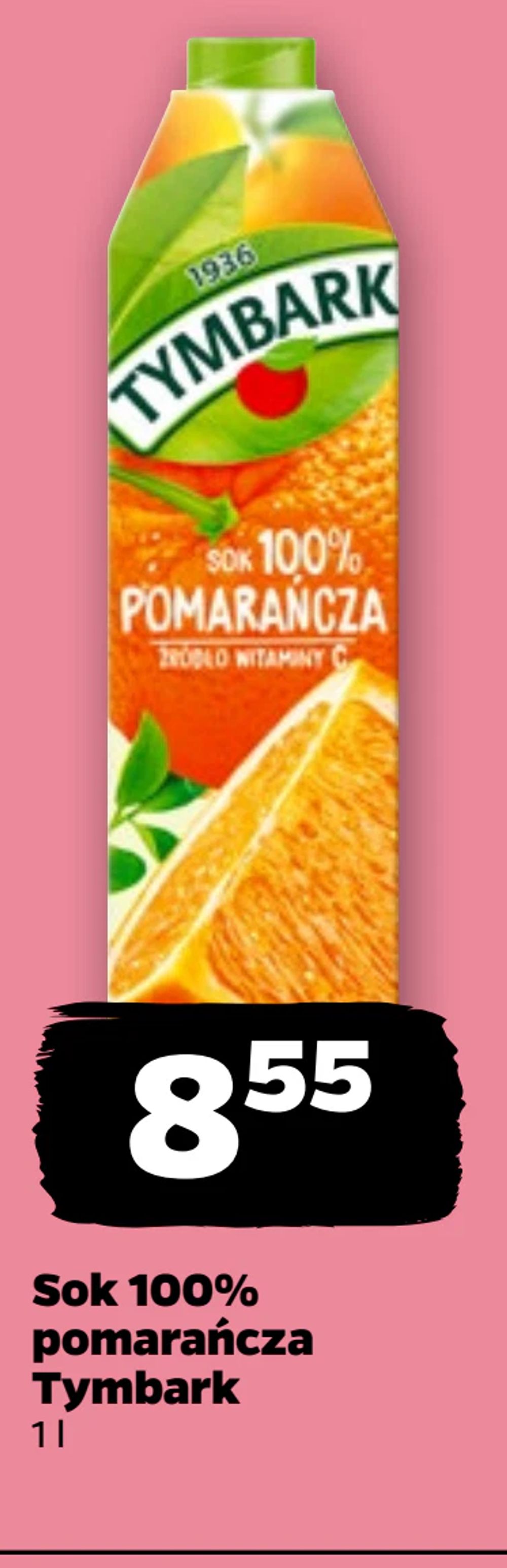 Sok 100% pomarańcza Tymbark