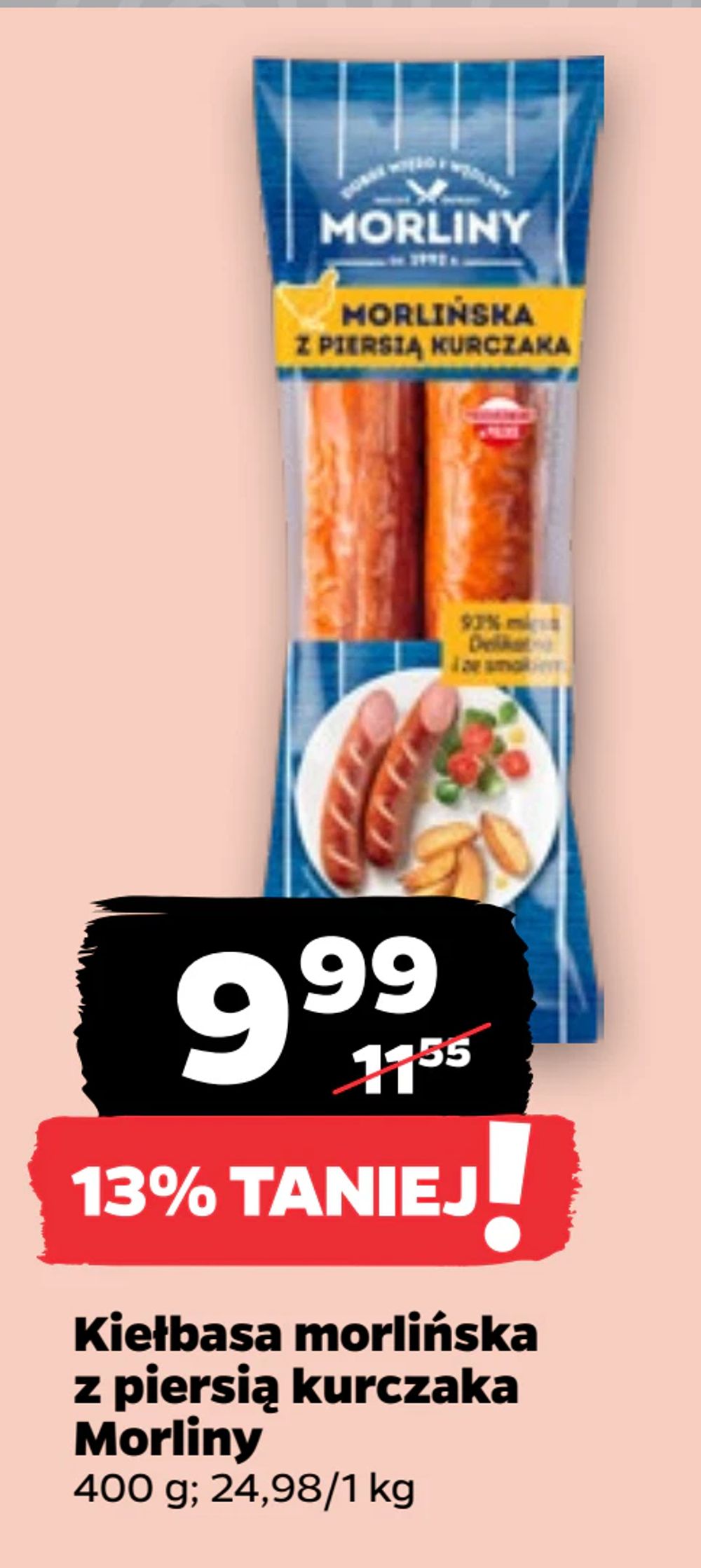 Kiełbasa morlińska z piersią kurczaka Morliny
