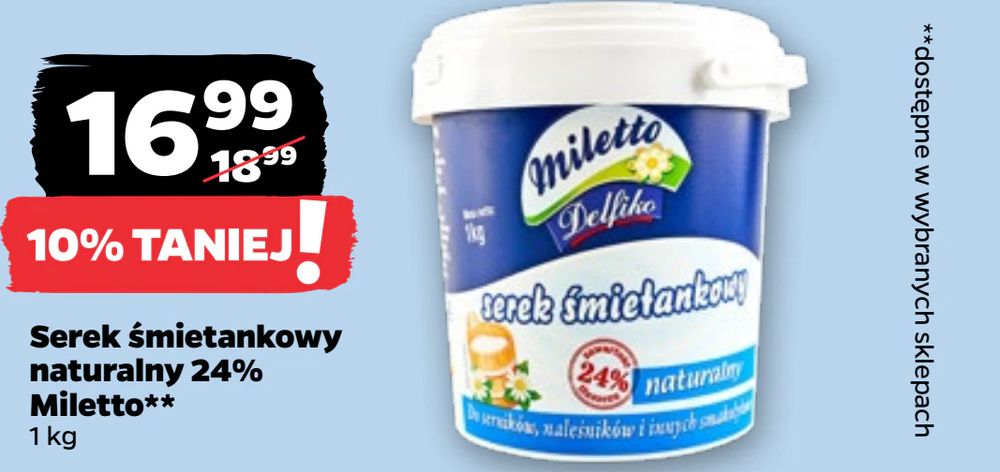 Serek śmietankowy naturalny 24% Miletto**