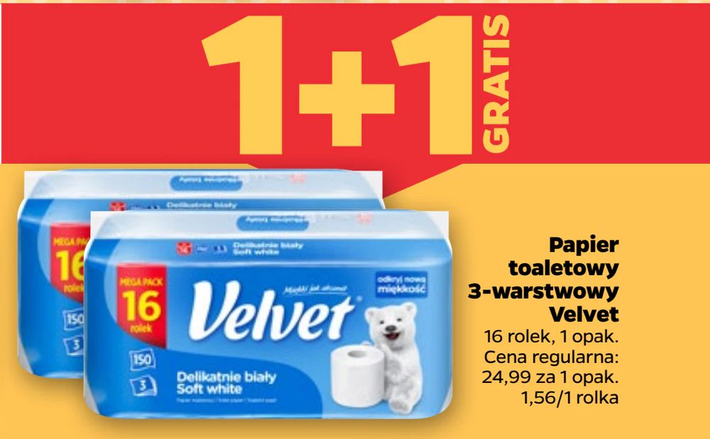 Papier toaletowy 3-warstwowy Velvet