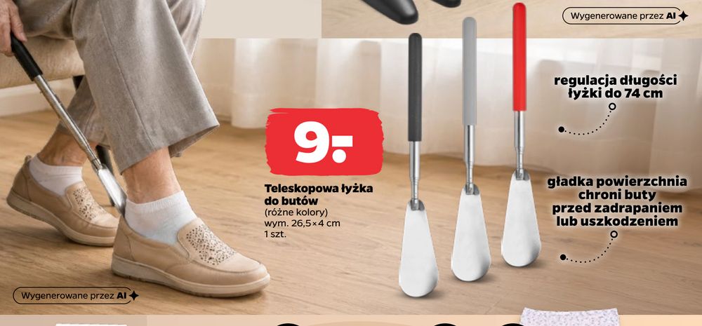 Teleskopowa łyżka do butów
