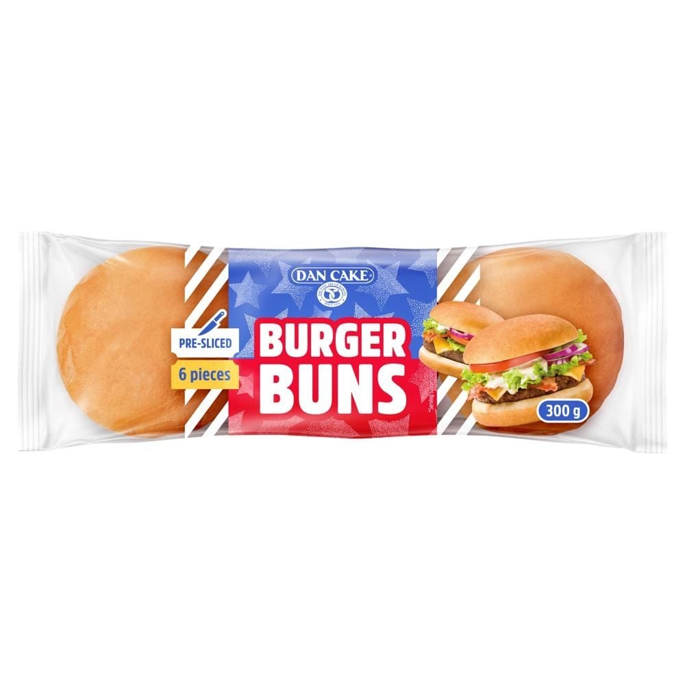 Dan Cake Bułki pszenne do hamburgerów 300 g (6 x 50 g)