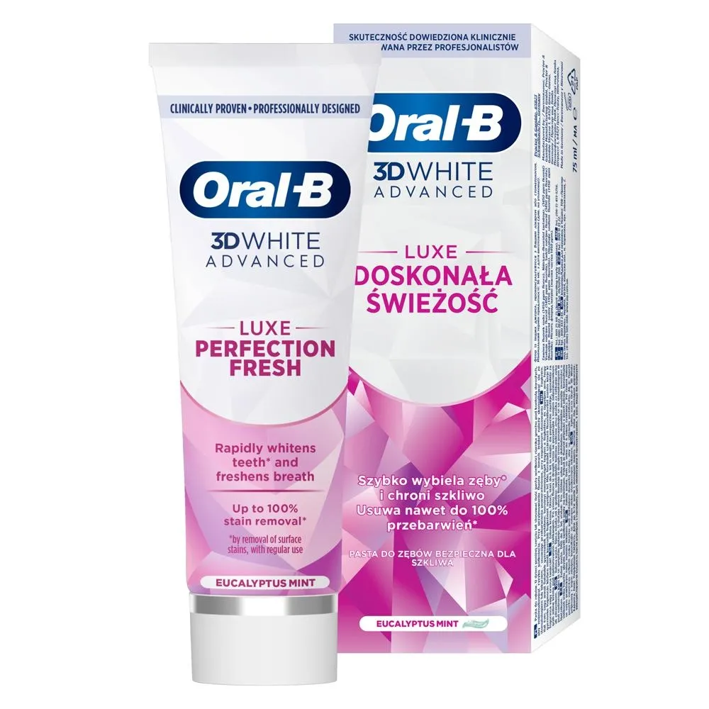 Oral-B 3D White Advanced Luxe Perfection Fresh Pasta Do Zębów, Mięta I Eukaliptus 75ml