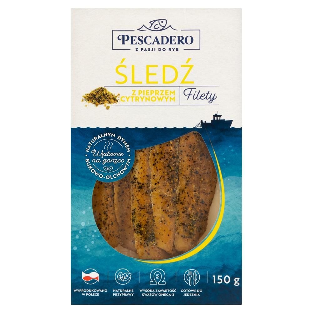 Pescadero Śledź z pieprzem cytrynowym filety 150 g