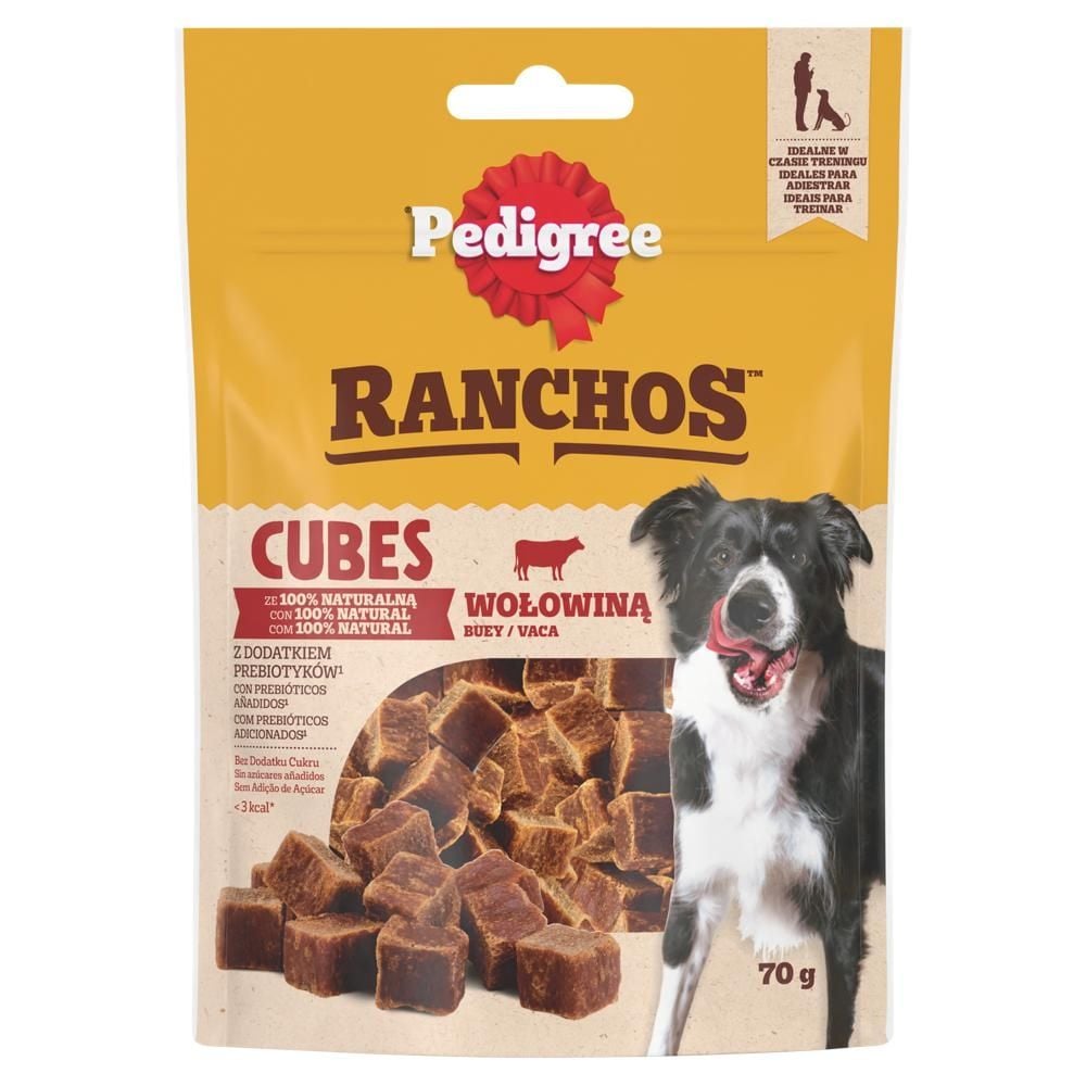 Pedigree Ranchos Cubes Karma uzupełniająca dla psów z wołowiną 70 g