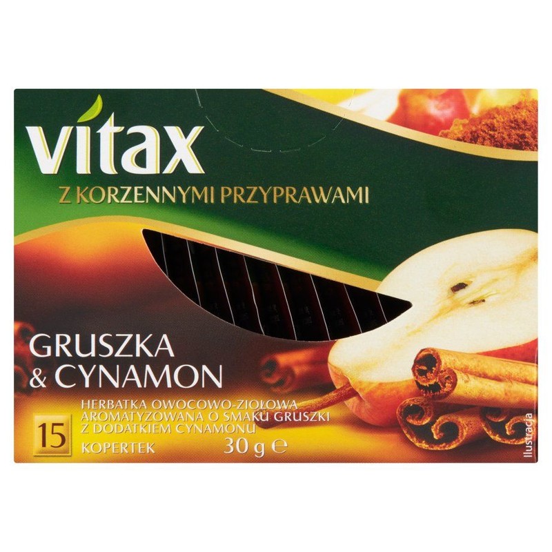 Herbatka owocowo-ziołowa gruszka & cynamon Vitax 15 torebek