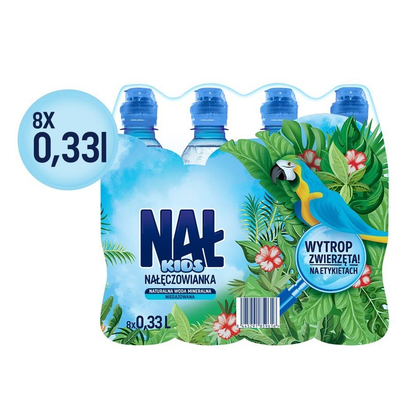 Naturalna woda mineralna nienasycona CO2, średniozmineralizowana Nałęczowianka 8 x 330 ml