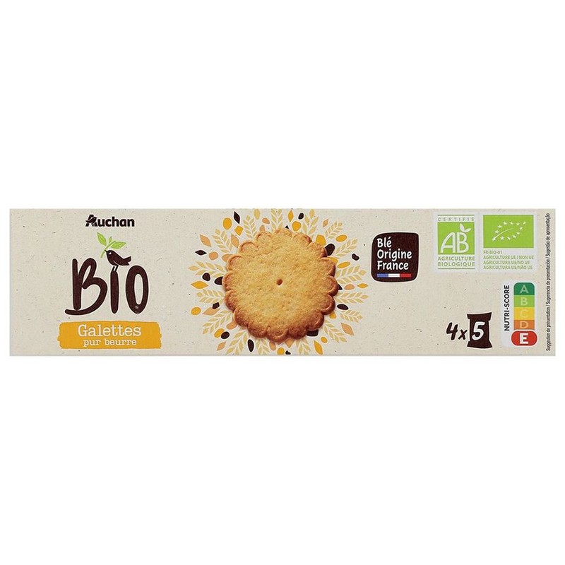 BIO Ciastka maślane Auchan 125 g