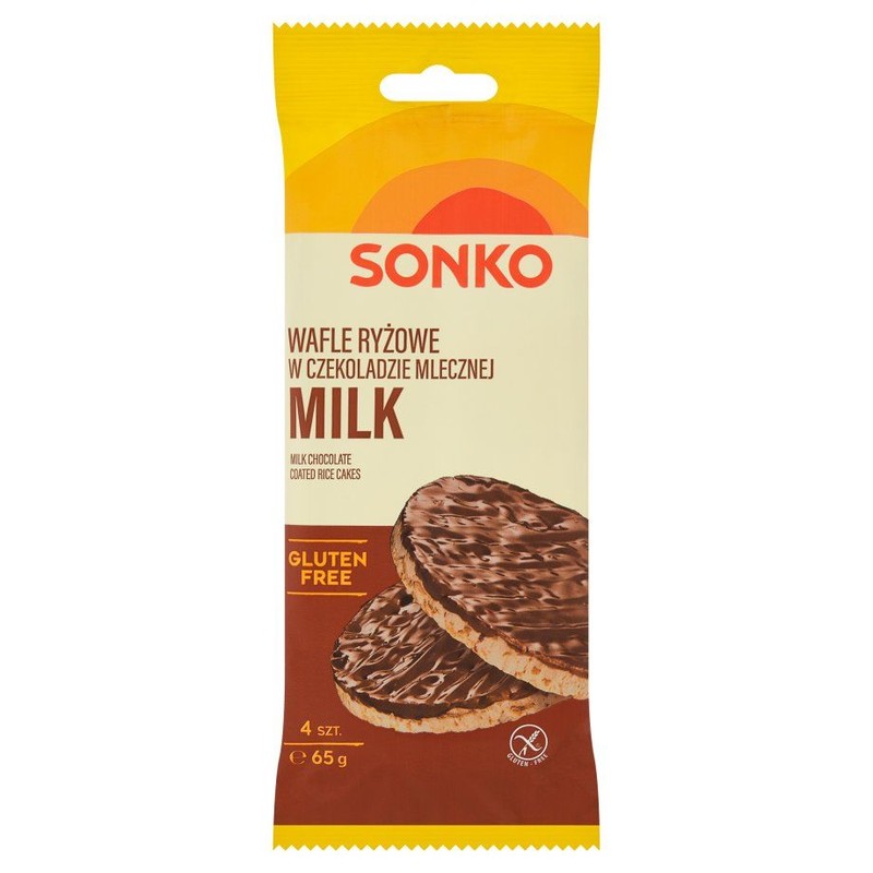 Wafle ryżowe w czekoladzie mlecznej Sonko 65 g