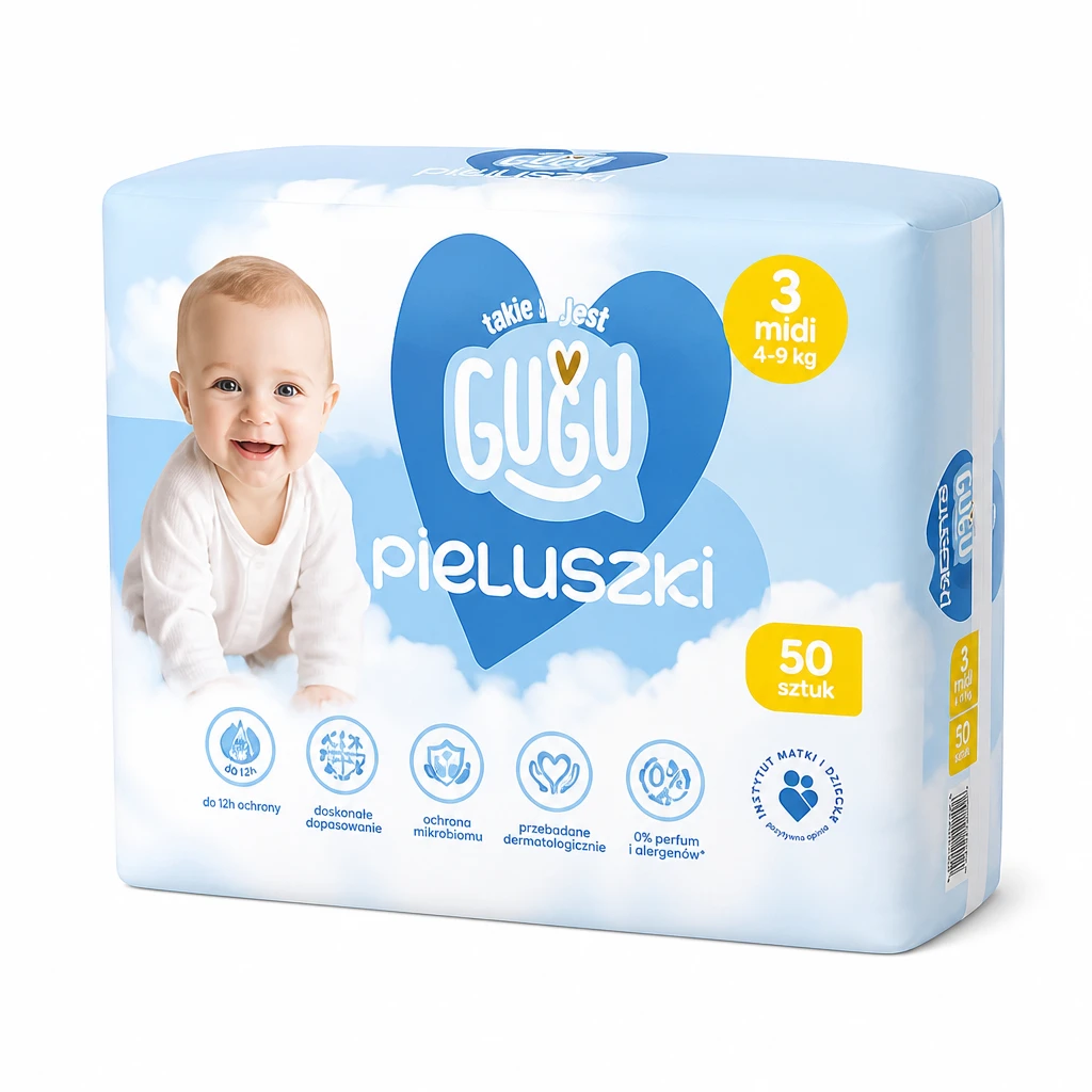 Pieluchy 3 midi 4-9kg L&C Gugu 50szt