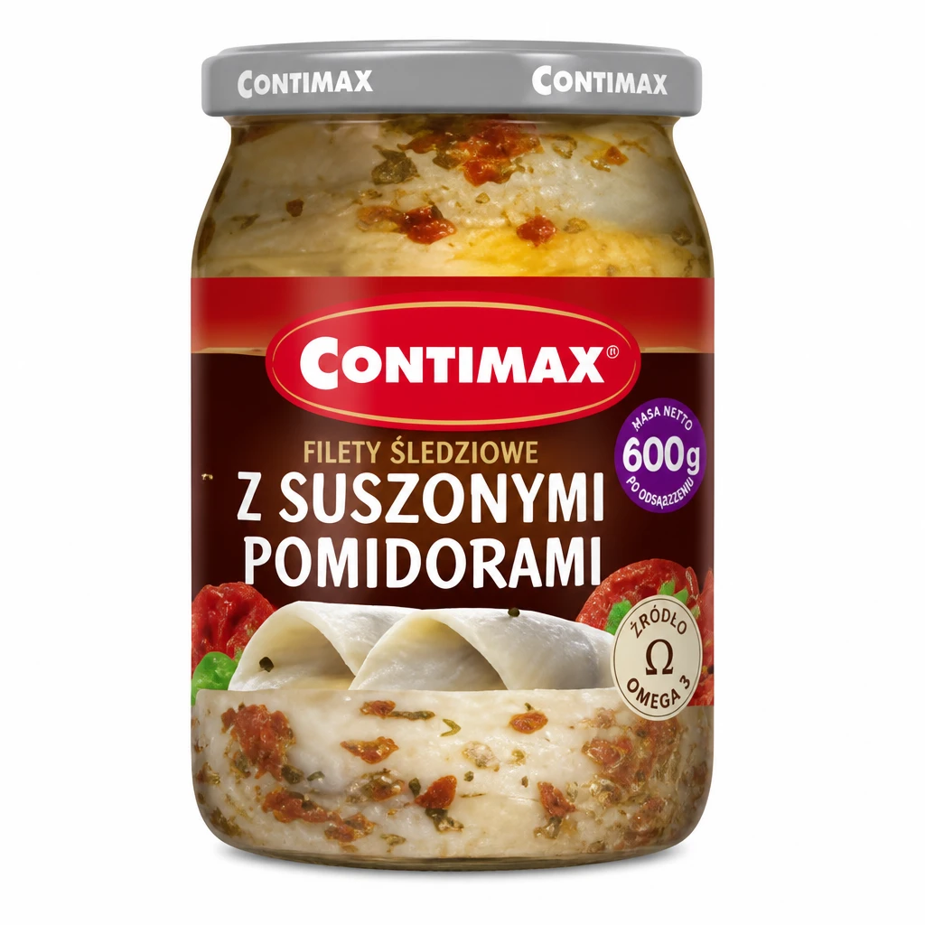 Filety śledziowe z susz. pomid. Contimax 600/375g