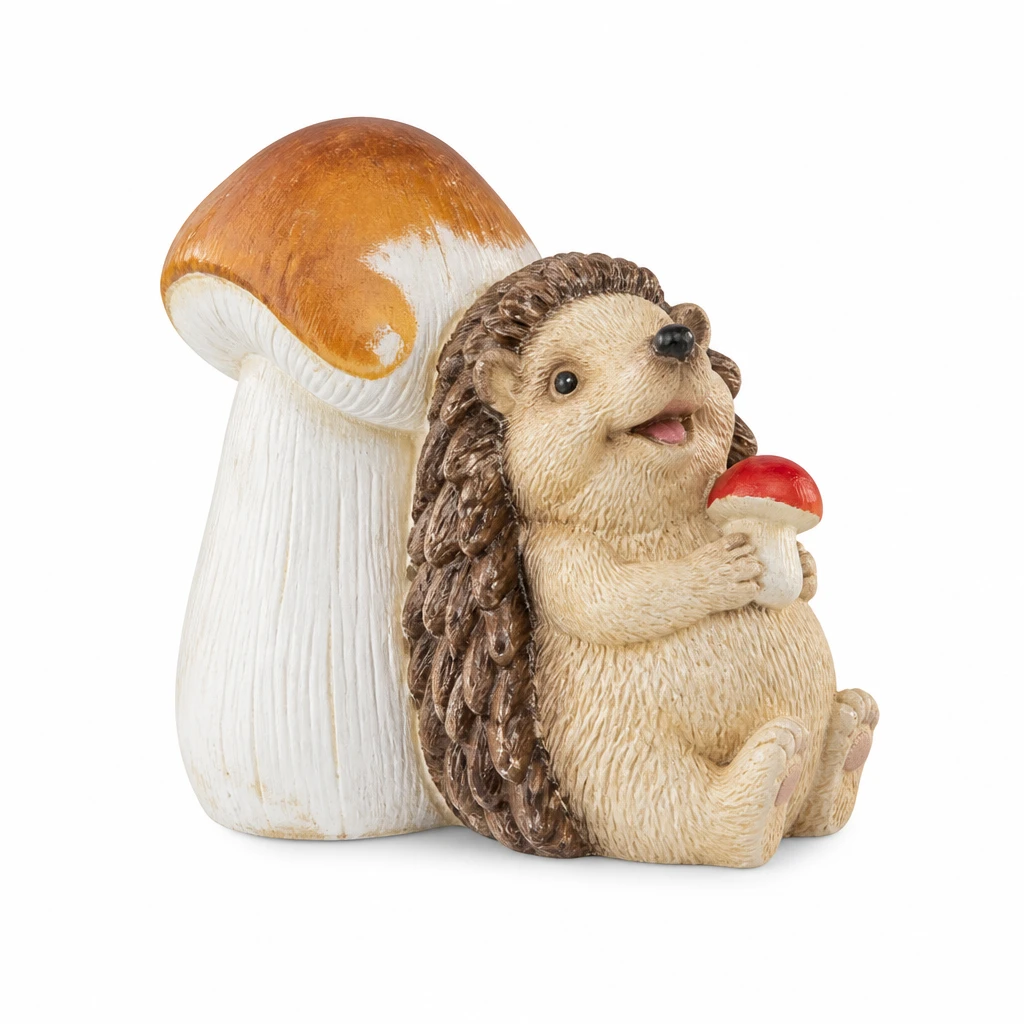 Figurka ogrodowa jeż z grzybkiem mix