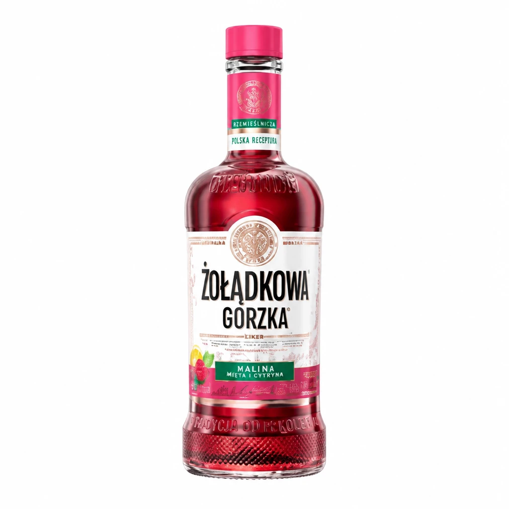 Likier Żołądkowa gorzka malina mięta cytr 0,5l 25%