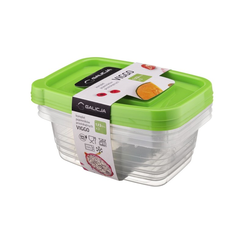 Pojemnik na żywność Viggo 1,13 l mix Galicja 3 sztuki