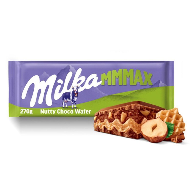 Czekolada mleczna z orzechami i wafelkami MMMax Milka 270 g