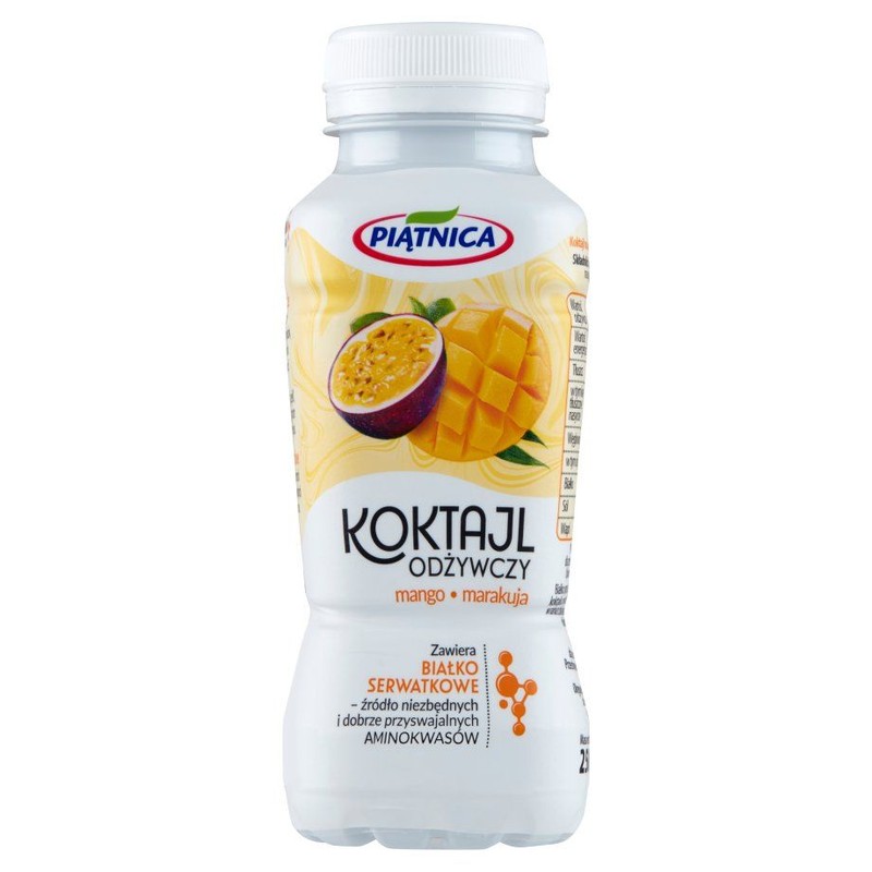 Koktajl z białkiem serwatkowym mango marakuja i owies  Piątnica 250 ml