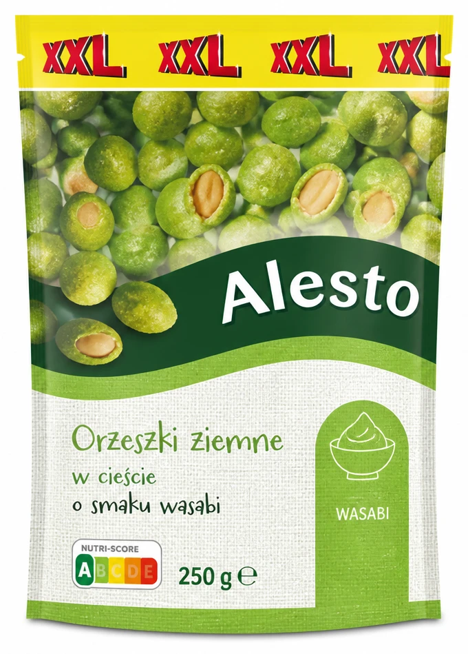 ALESTO Orzeszki ziemne w cieście o smaku wasabi, XXL