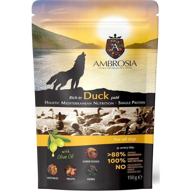 Karma mokra dla psów z kaczką    Ambrosia 150 g
