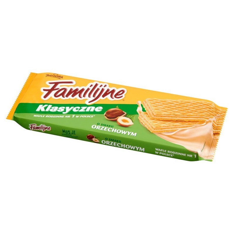 Wafle Familijne klasyczne o smaku orzechowym Jutrzenka 180 g