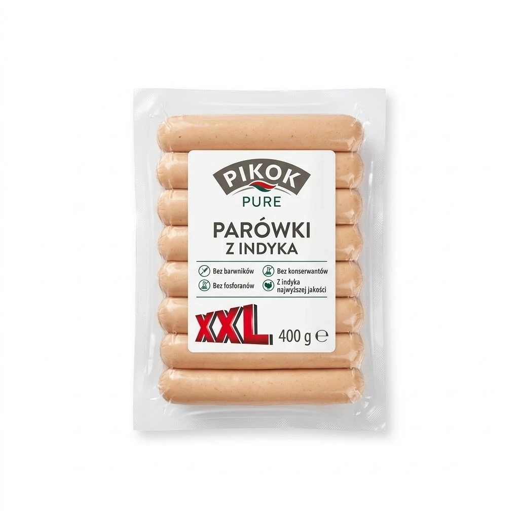 PIKOK PURE Parówki z indyka, XXL