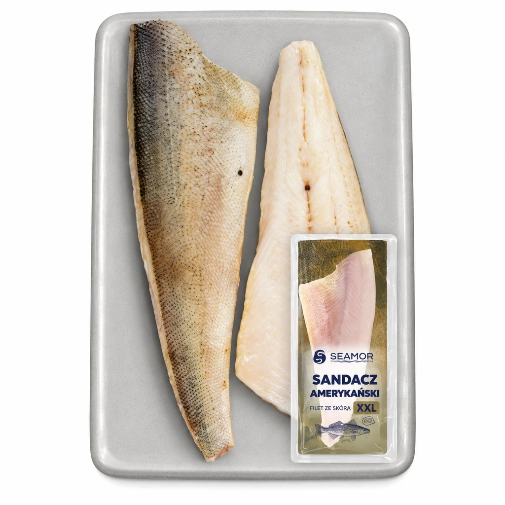 Sandacz amerykański, filet ze skórą, XXL