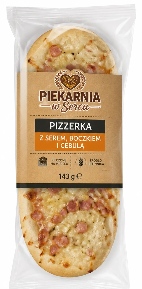 Pizzerka z serem, boczkiem i cebulą
