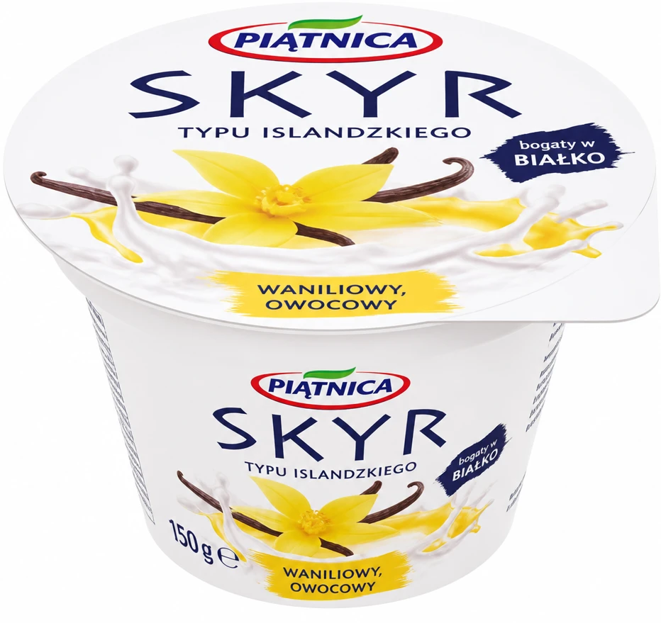 PIĄTNICA Jogurt Skyr typu islandzkiego waniliowy, owocowy