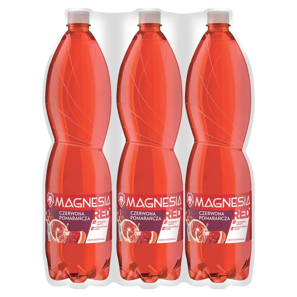 Magnesia Red Napój lekko gazowany czerwona pomarańcza 6 x 1,5 l