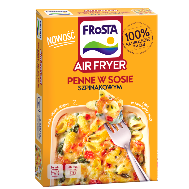 Air Fryer penne z sosem szpinakowym