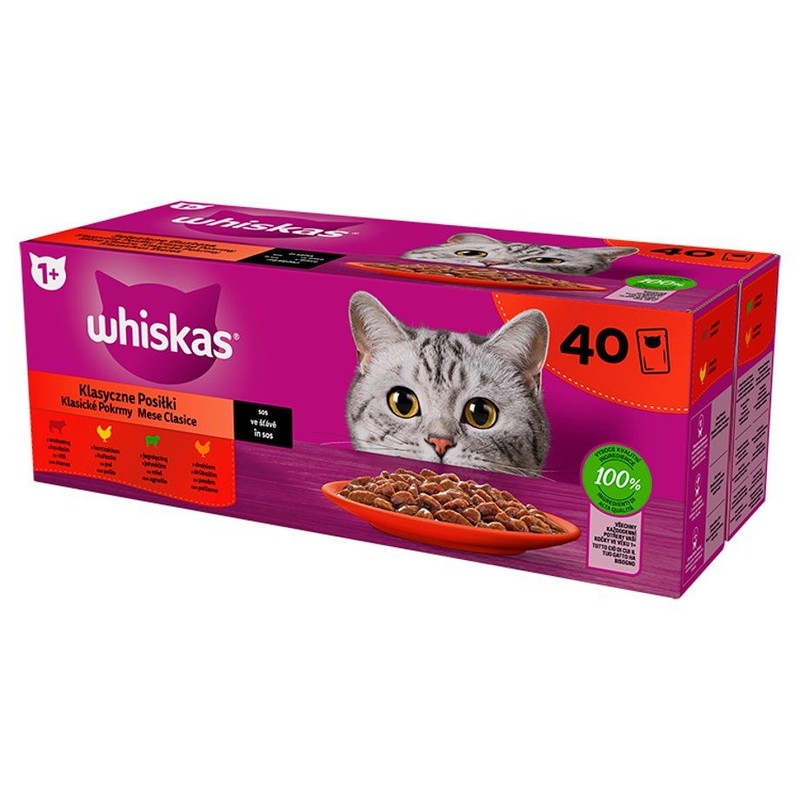 Karma mokra dla kotów mix smaków Whiskas 40 x 85 g