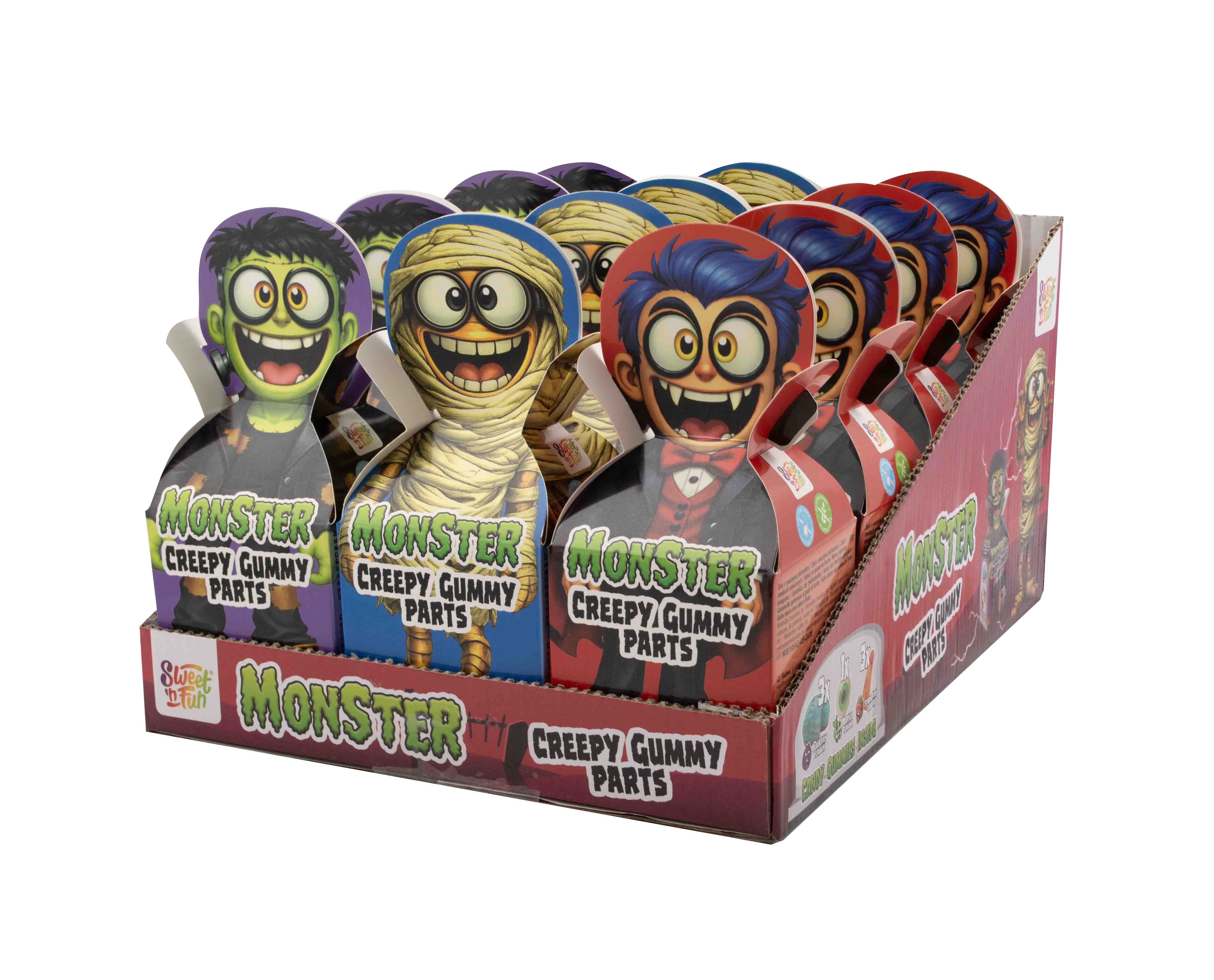 Sweet'Nfun Monster Boxes - Creepy Gummy Body Parts Przerażające Żelki W Kształtach Ciała 50 G