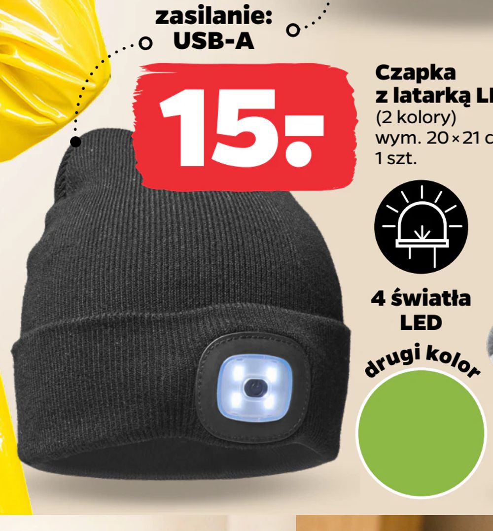 Czapka z latarką LED