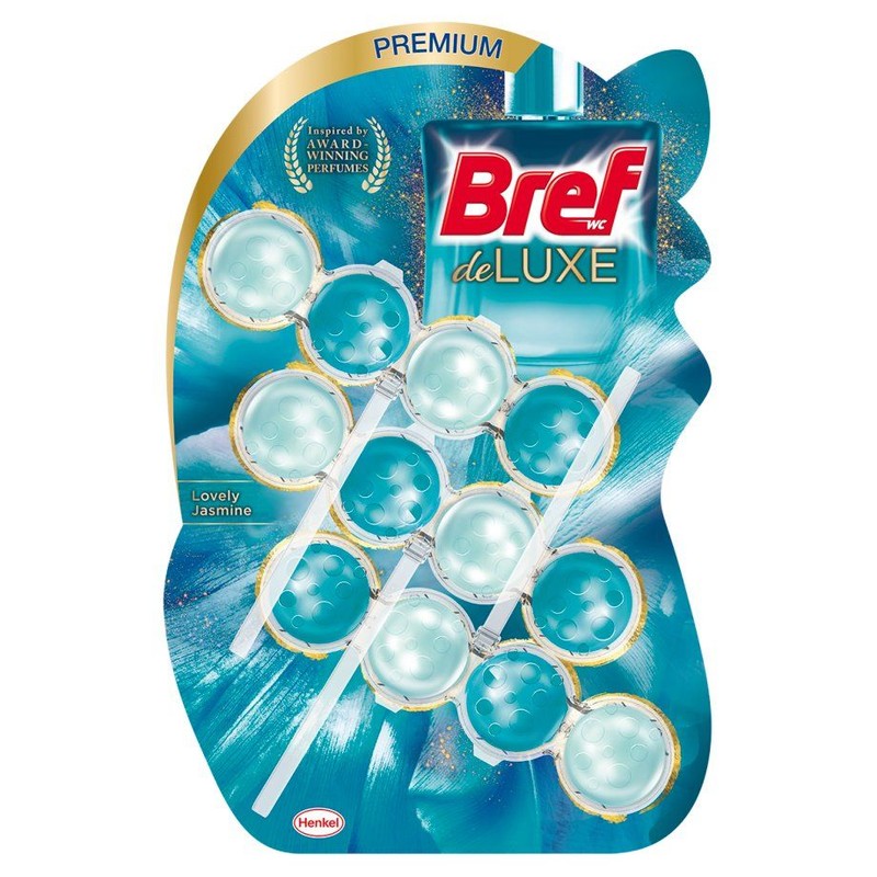 Zawieszka do WC de Luxe czarujący jaśmin Bref 3 x 50 g
